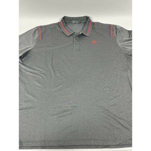 G/Fore Golf Mens Embroidered Stretch Polo Size XXL GRAY RED Racer Manolo